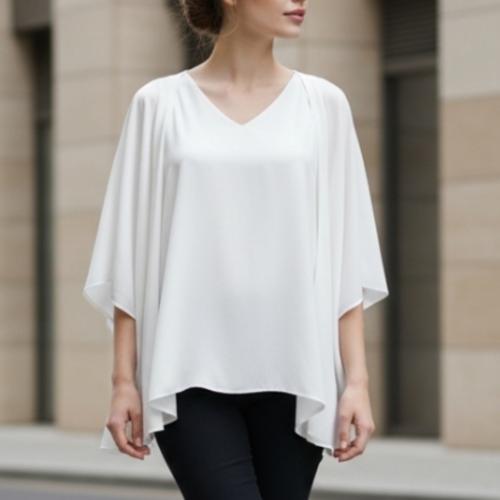 Tyche Women's Feminine White Blouse Size Large